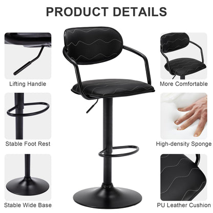 2 Pack VECELO Adjustable Swivel Bar Stools