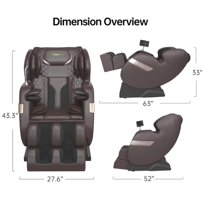 Real Relax 2023 Full Body Dual Core, Zero Gravity Massage Chair, Brown