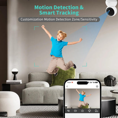2 Pack Indoor Security Camera with AI Night Vision