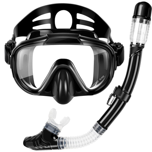 Dry Top Snorkel Set for Adults - Anti-Leak