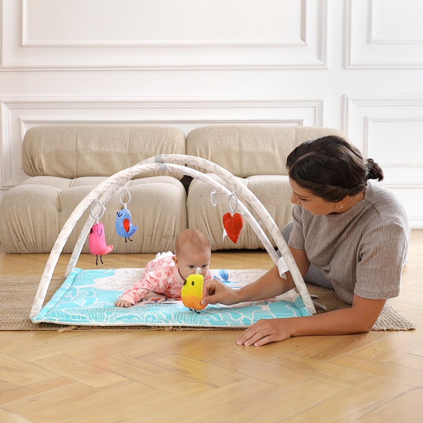 Baby Play Gym Mat,4 in 1 Baby Play Mat Activity Gym, Baby Play Mats for Babies, Portable Baby Play Gym Infant Activity Center for Newborn to Develop Motor Cognition Suitable for Newborns to Toddlers