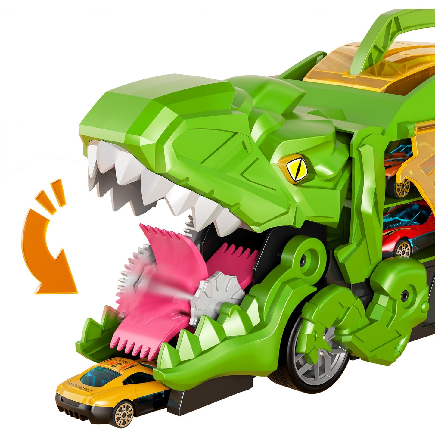 IHAHA Dinosaur Transporter Truck with Die-Cast Cars