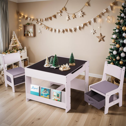 Kids Table and Chair Set with Storage