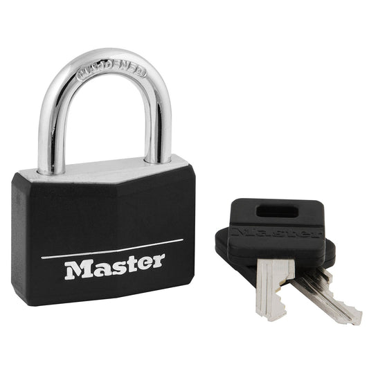 Master Lock Keyed Aluminum Padlock, Black, 1 Pack