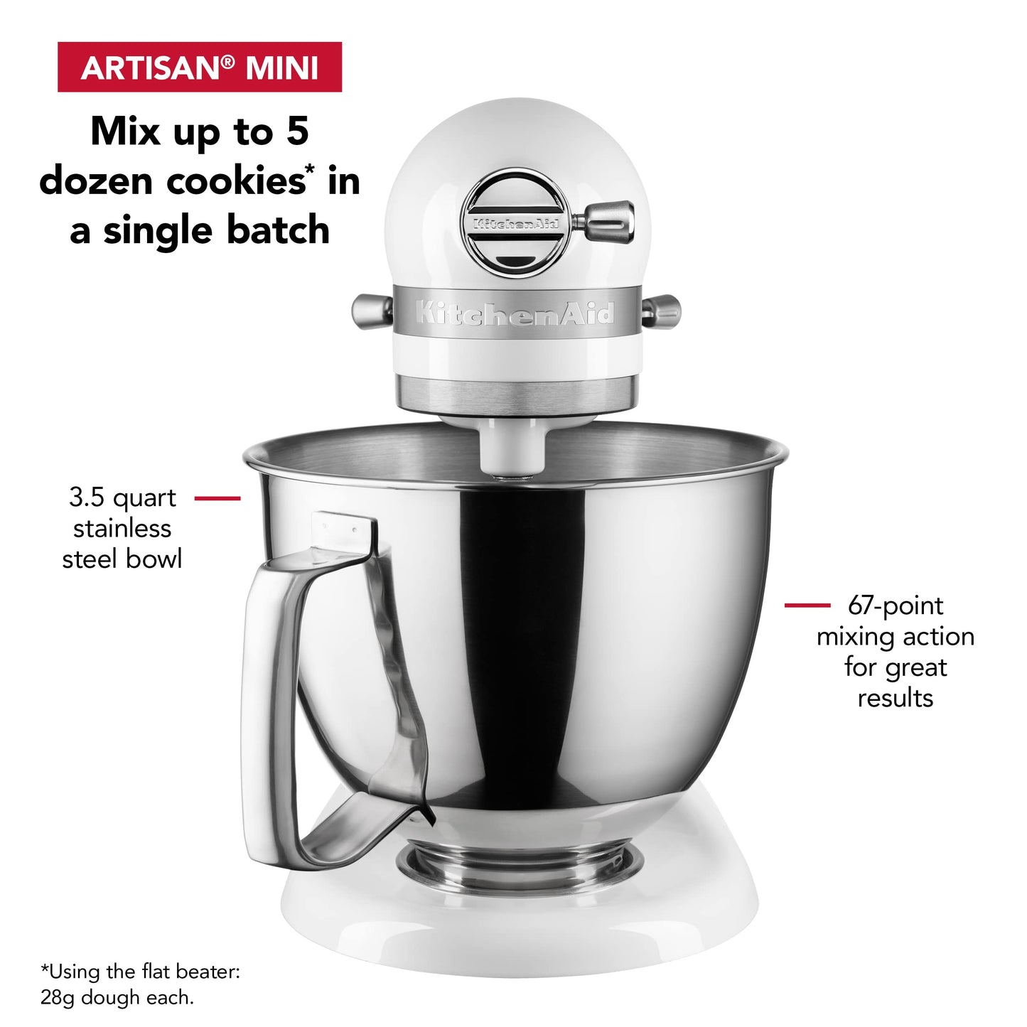 KitchenAid Mini 3.5 Quart Stand Mixer - White
