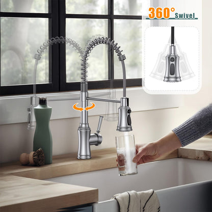 Hurran Stainless Steel Kitchen Faucet with Sprayer