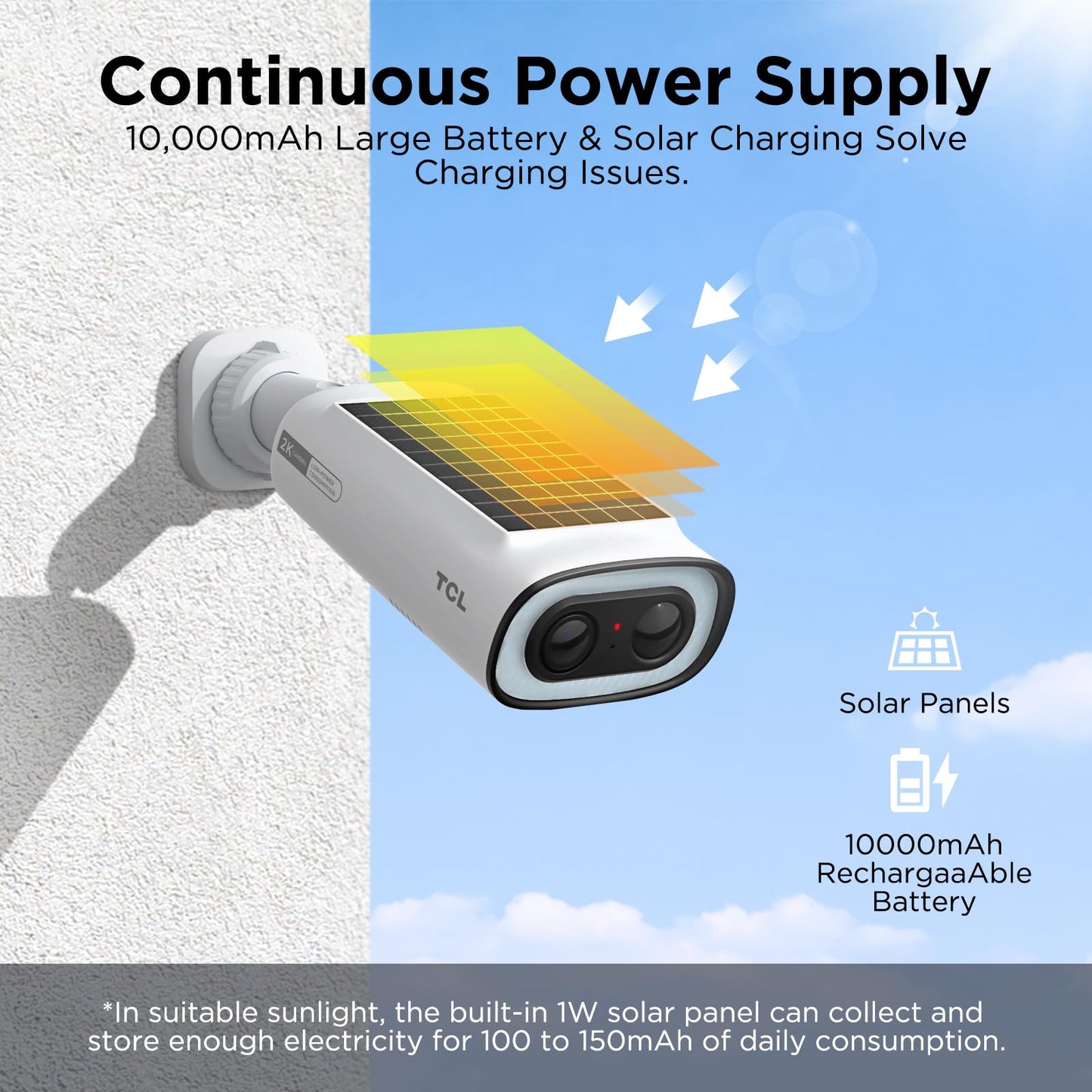 4-Pack TCL Solar Security Cameras for Home