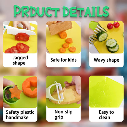 Kids Kitchen Knife Set with Cutting Board