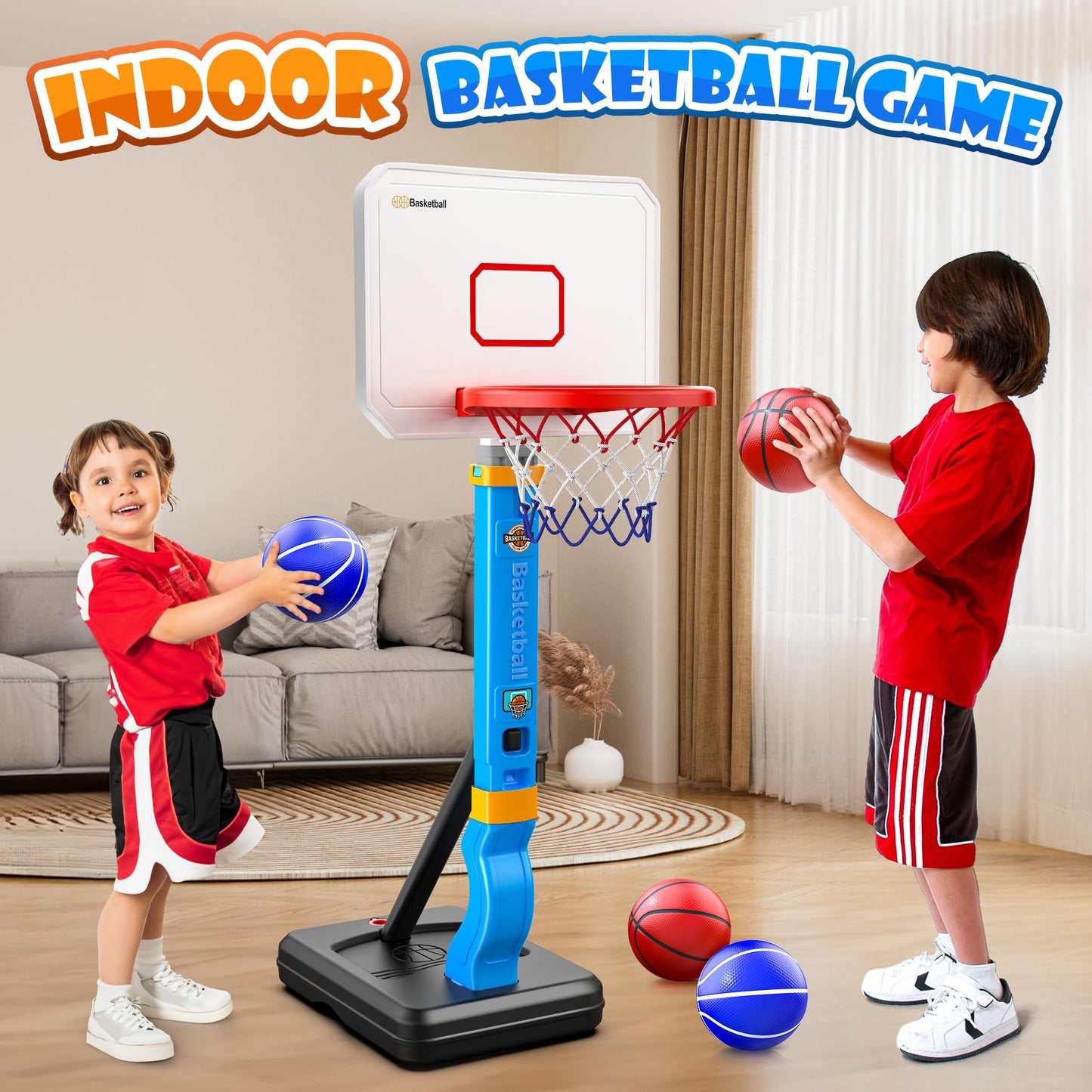 Toddler Basketball Hoop with 4 Balls by HopeRock
