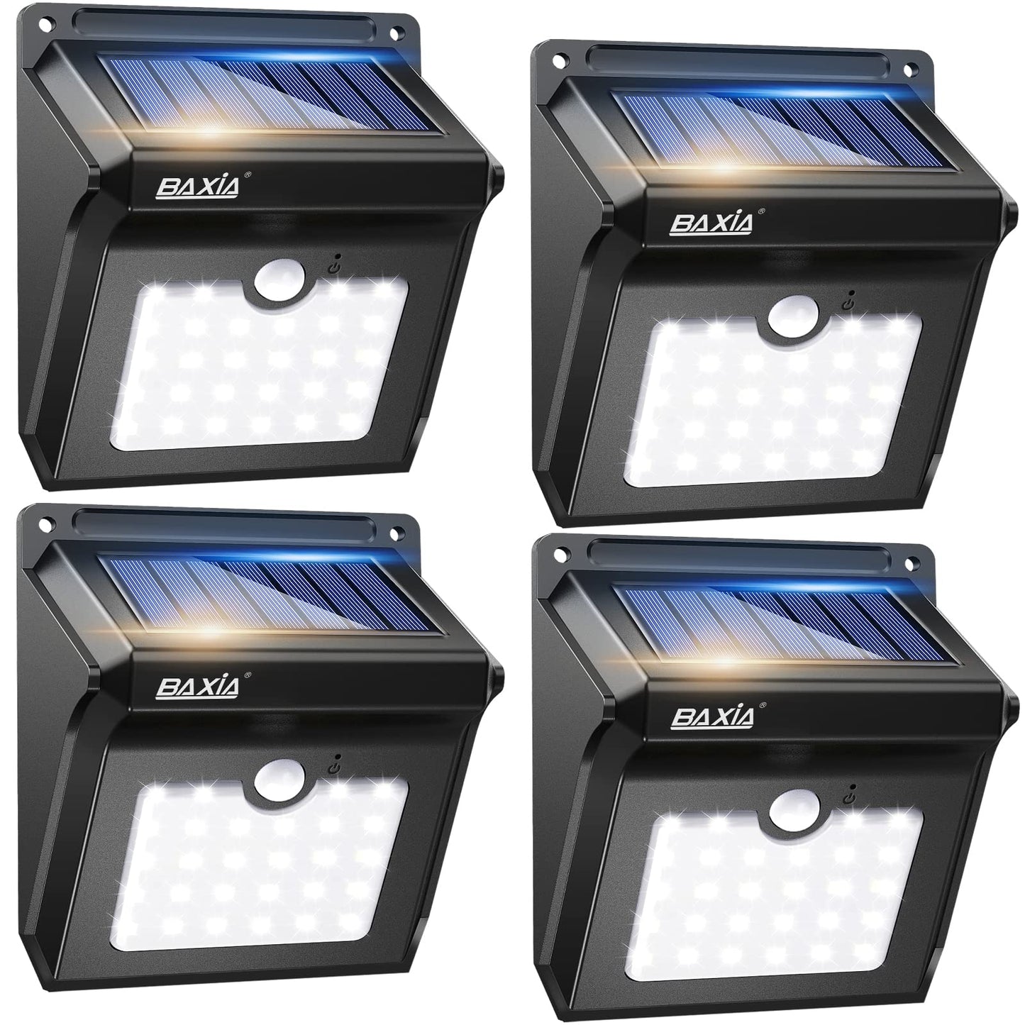 4 Pack BAXIA TECHNOLOGY Solar Motion Sensor Lights