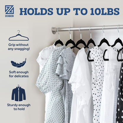 ZOBER Velvet Hangers - Non-Slip 50 Pack