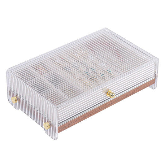 Acrylic Jewelry Box with Wood Dividers & Drawers