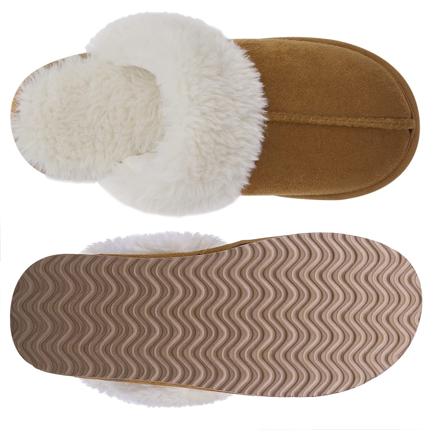 Litfun Fuzzy Memory Foam Slippers for Women