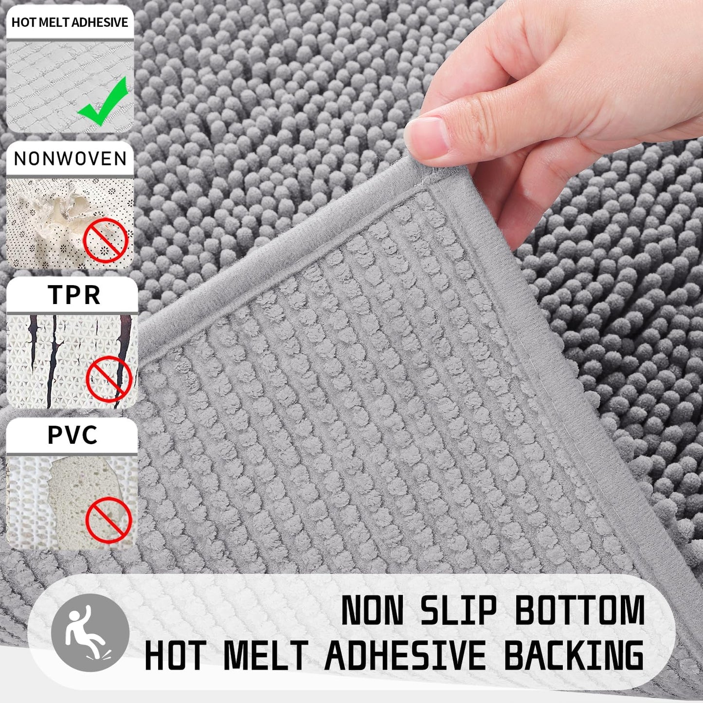 Yimobra Luxury Soft Bath Rugs - Non-Slip