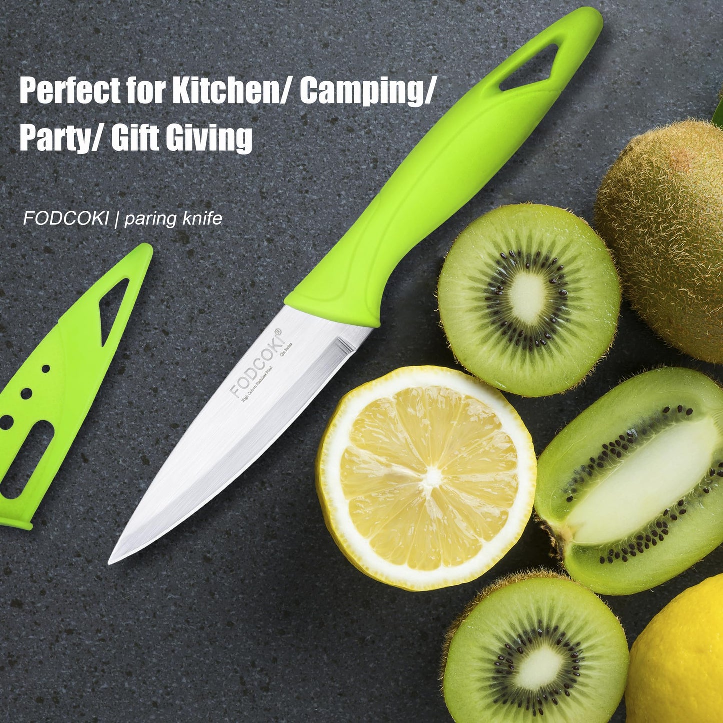 FODCOKI 4-Inch Fruit Paring Knives Set of 4