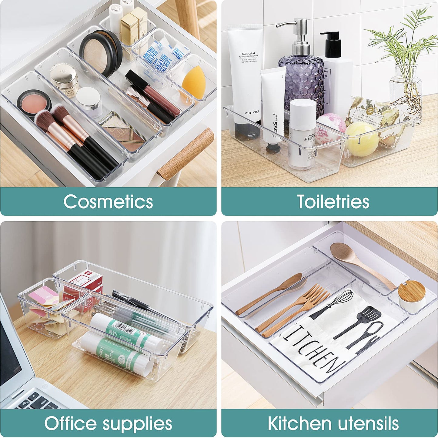 25 PCS WOWBOX Drawer Organizer Set for Storage