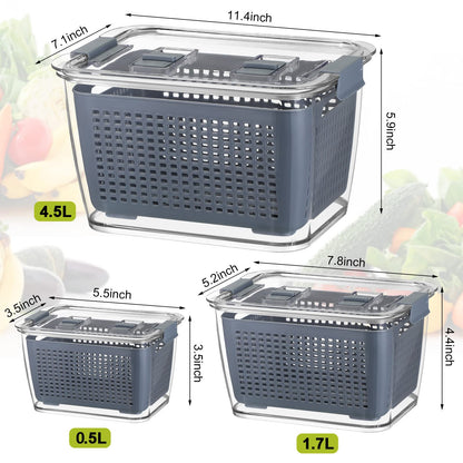 Fruit Storage Containers with Lids and Dividers