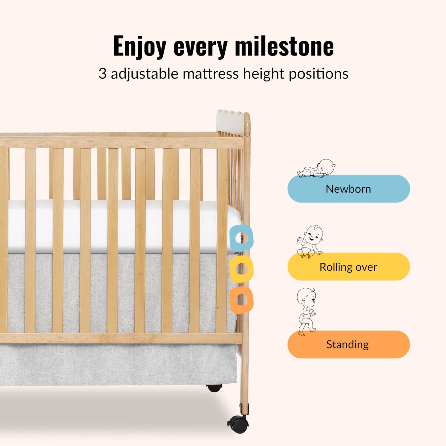 3-in-1 Convertible Crib by Dream On Me