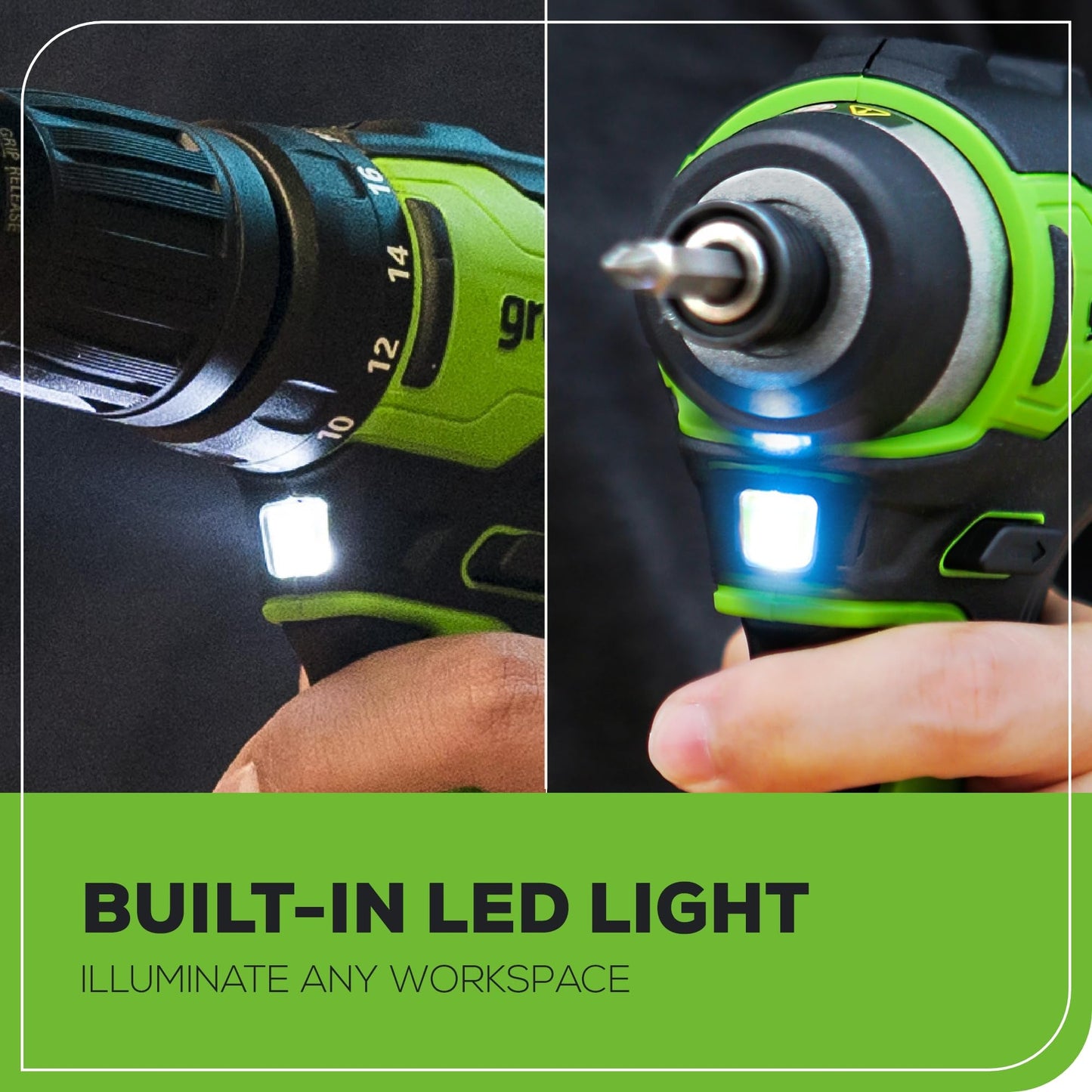 Greenworks 24V Cordless Drill and Impact Driver Kit