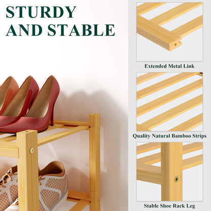3-Tier Bamboo Shoe Rack Organizer by Smiry