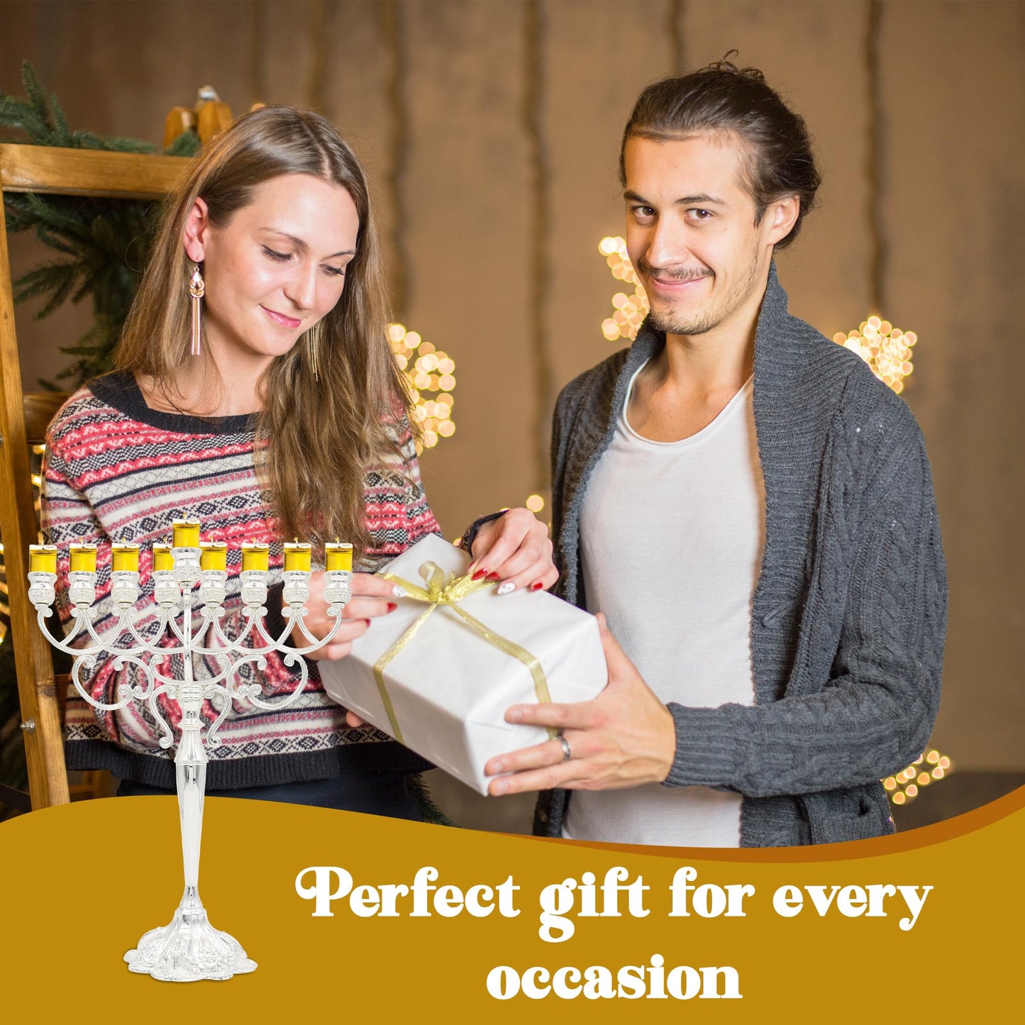 Chanukah Oil Menorah by Majestic Giftware