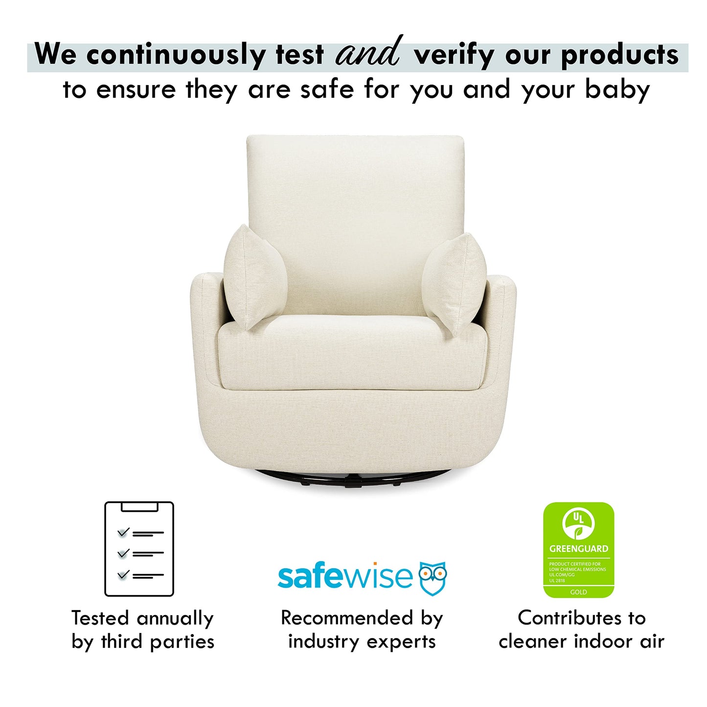 Davinci Juno Swivel Glider in Vanilla, Greenguard Gold & CertiPUR-US Certified