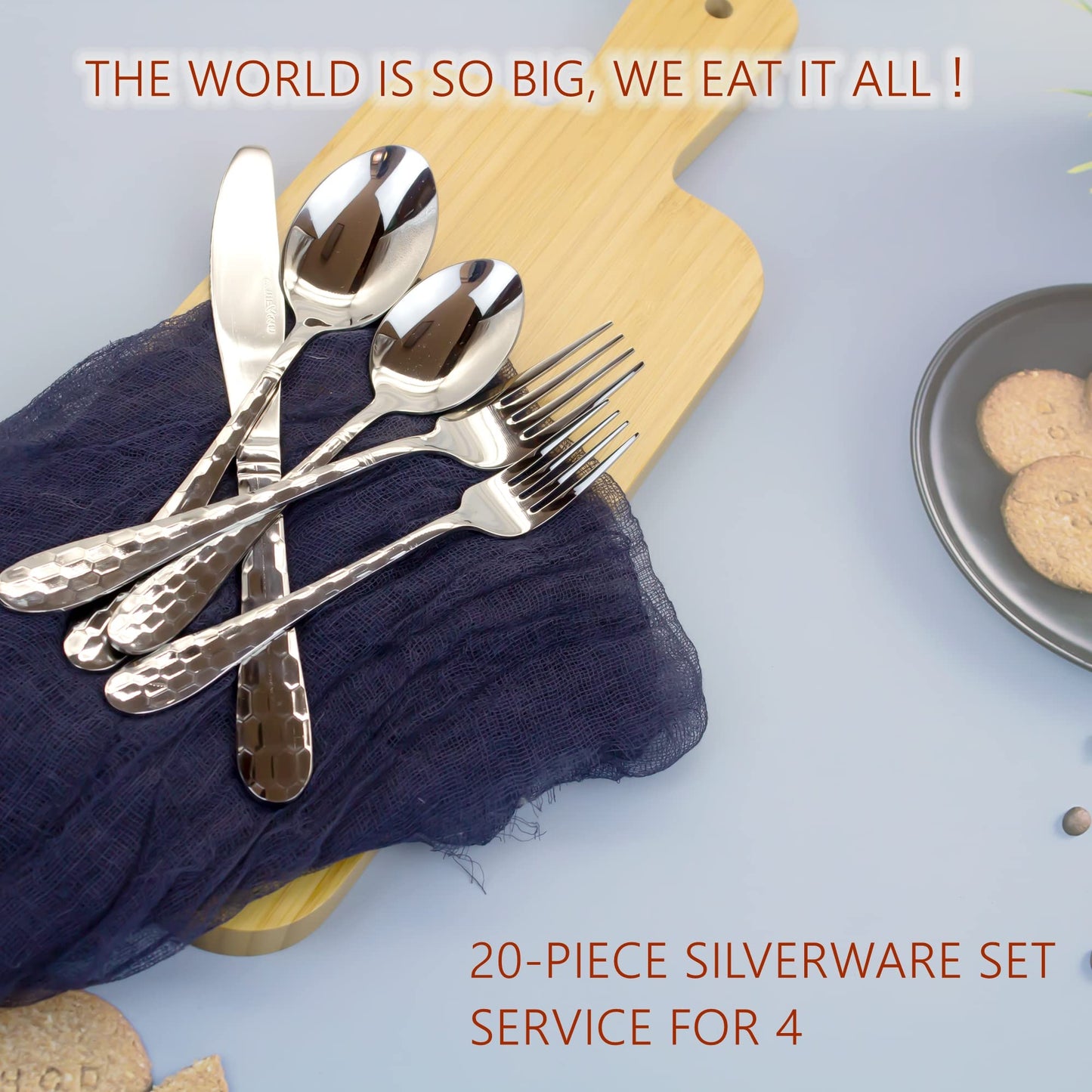 20-Piece Stainless Steel Silverware Set for 4