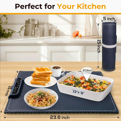 Premium Food Warming Mat with Thermometer Bundle
