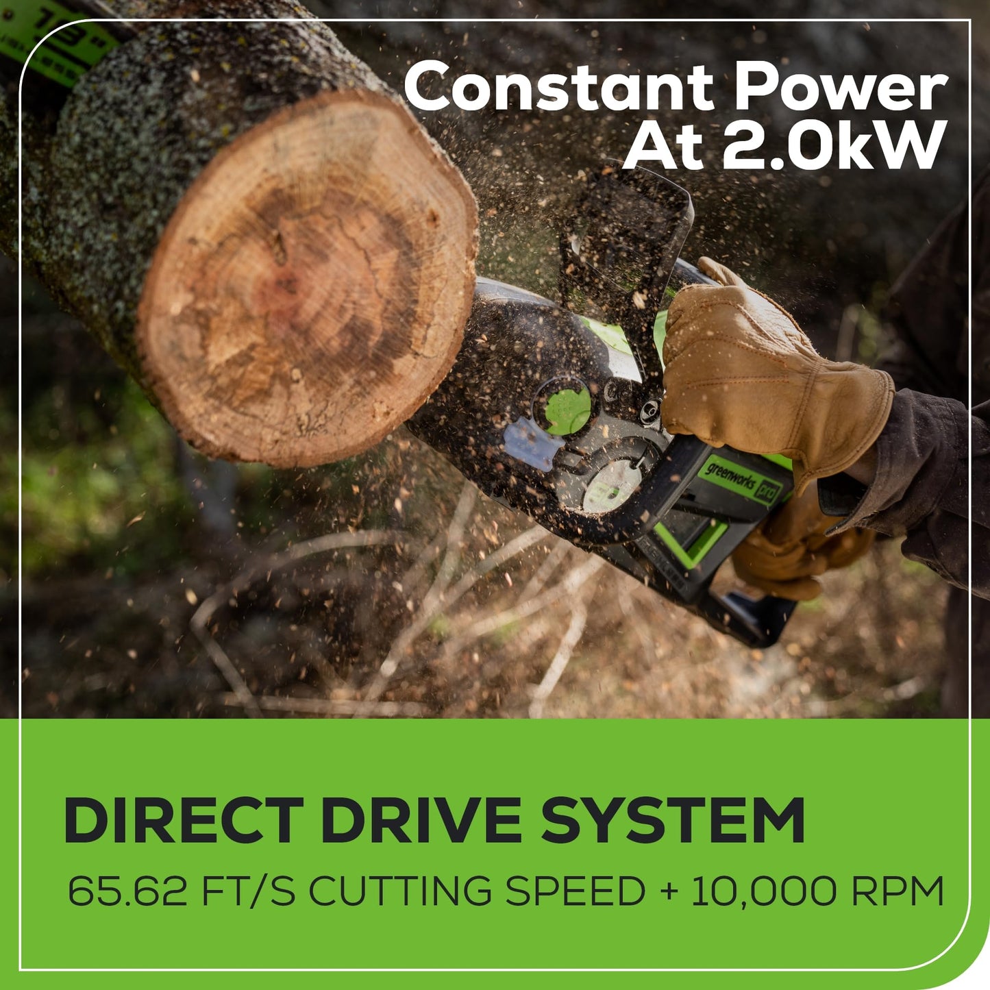 Greenworks 60V Cordless Brushless Chainsaw with Battery