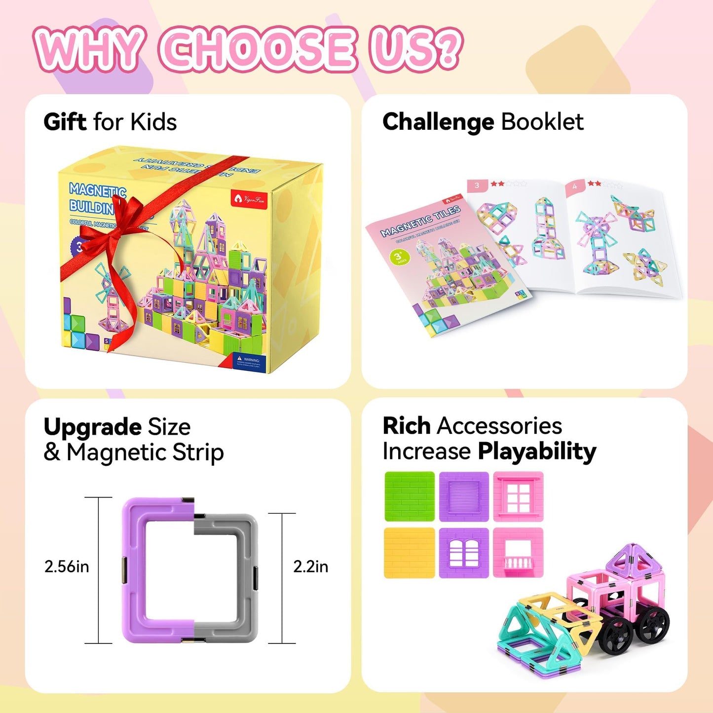 102 PCS Magnetic Building Blocks Set for Kids