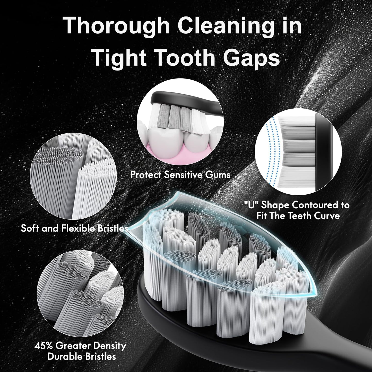 Sonic Electric Toothbrush with 10 Brush Heads