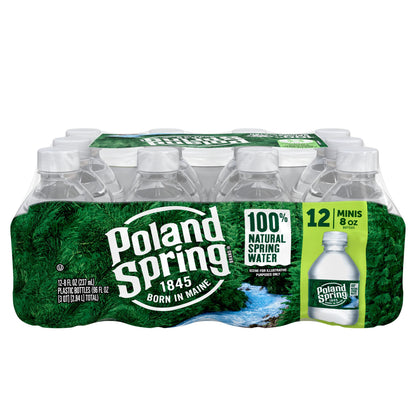 12 Pack Poland Spring Bottled Water, 8 Fl Oz