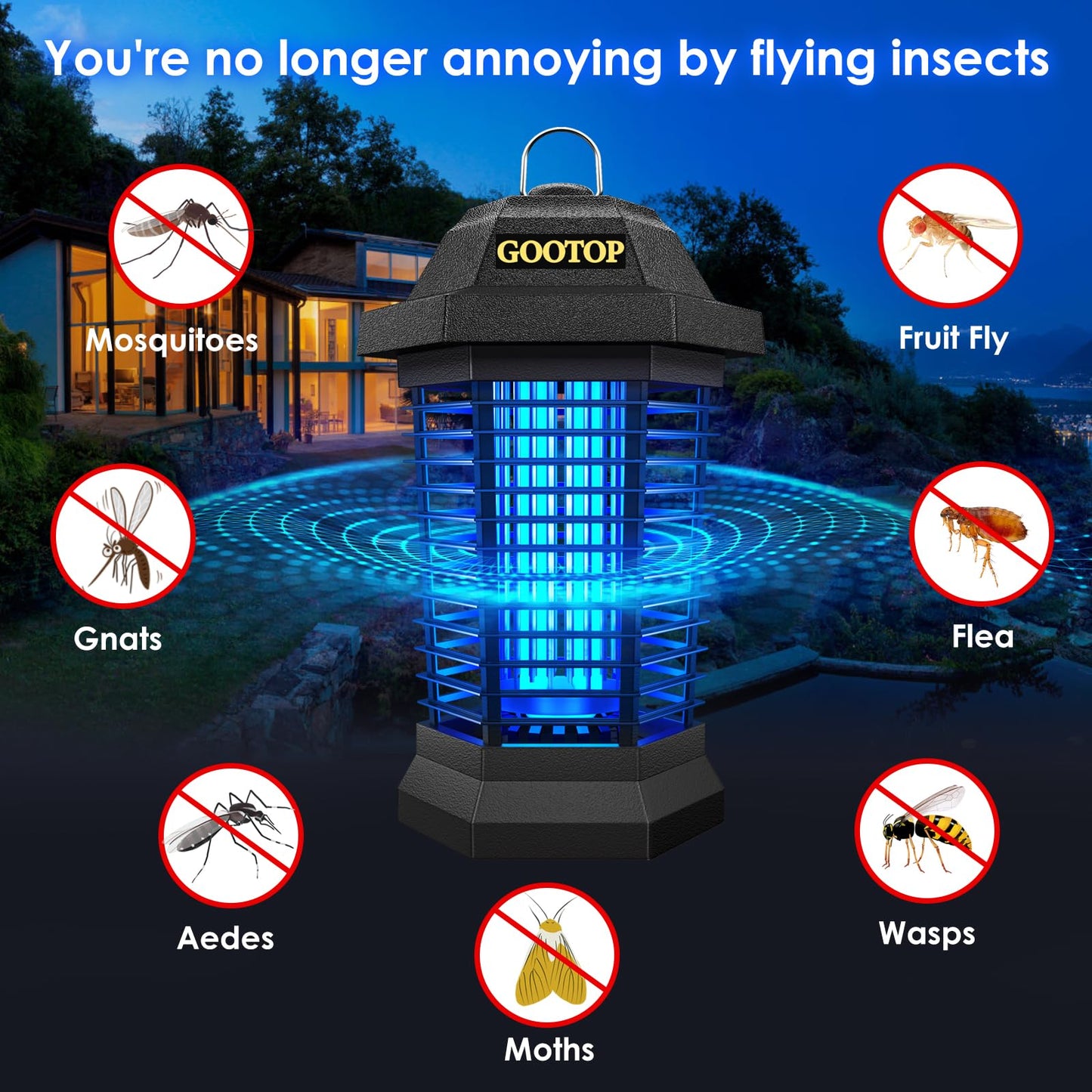 GOOTOP Electric Mosquito Zapper for Indoor Outdoor