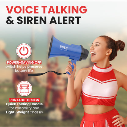 Pyle 30 Watt Battery-Operated Megaphone with Siren