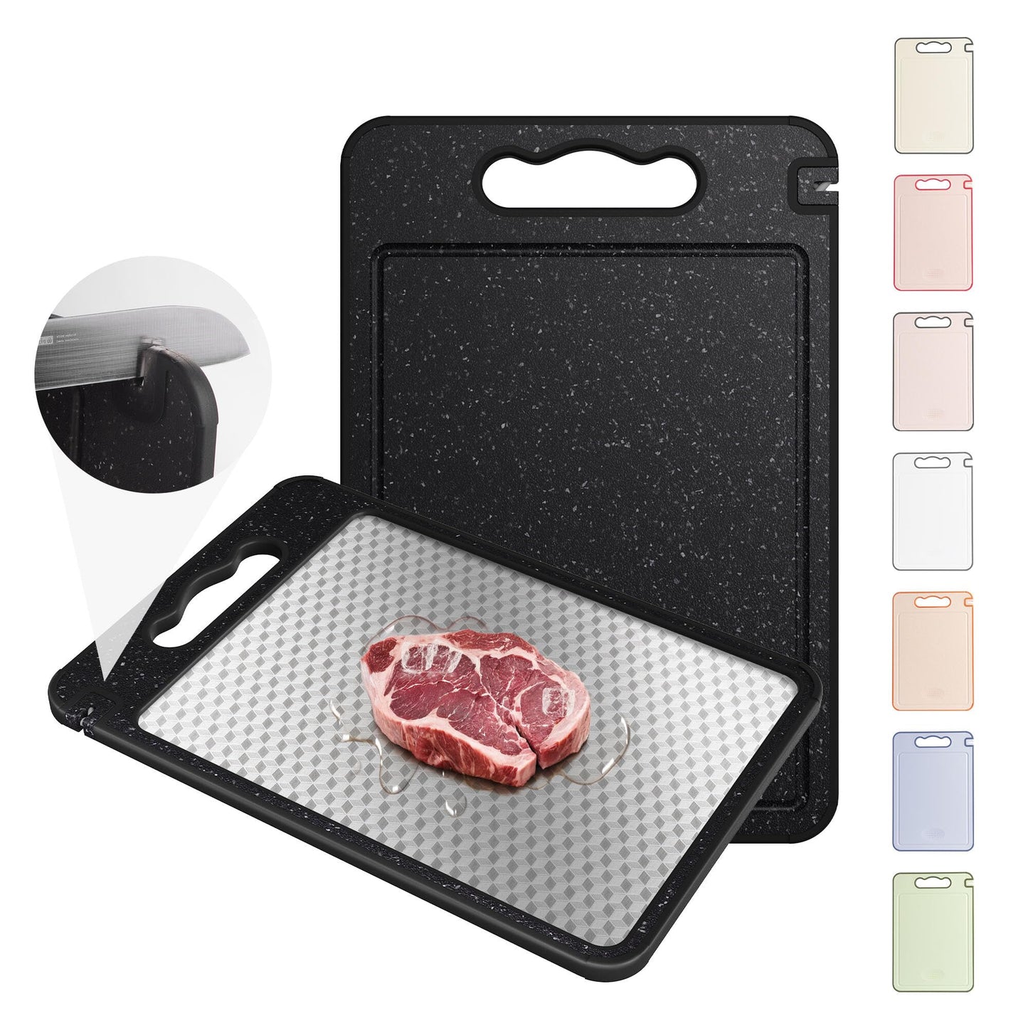 2 in 1 Stainless Steel Cutting Board with Handle