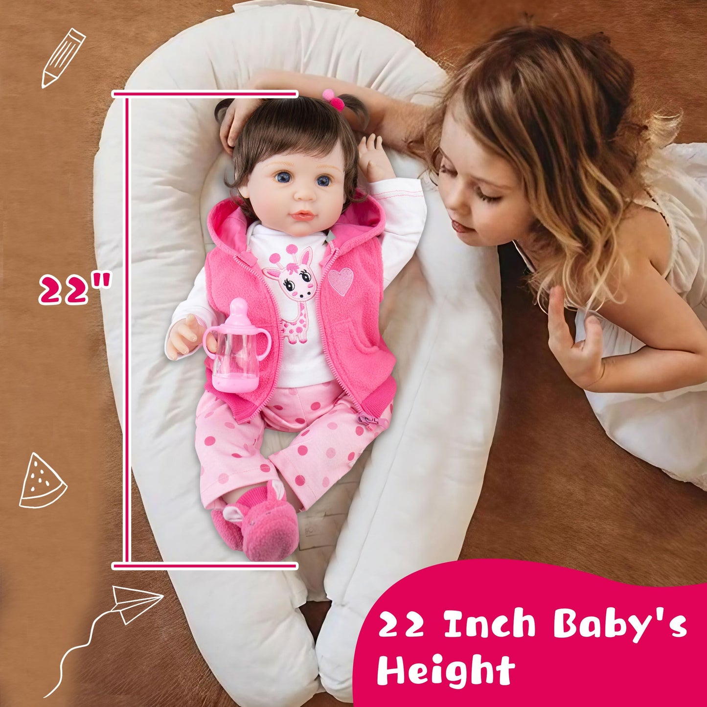 Reborn Baby Doll 22 Inch Soft Body Girl