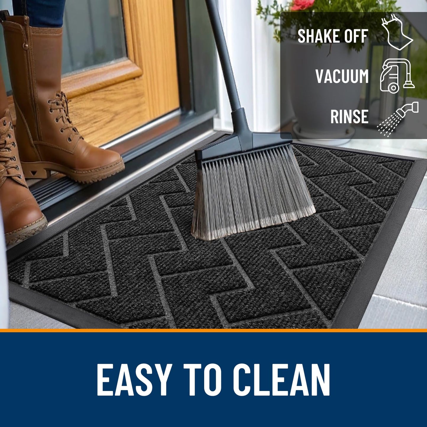 OLANLY Waterproof All-Weather Door Mat, 29.5x17