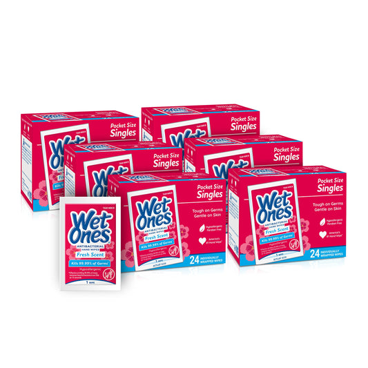 Wet Ones Antibacterial Hand Wipes Singles 24 ct.