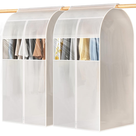 2 Pack Clear Garment Bags for Hanging Clothes