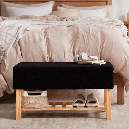 Ottoman Storage Bench with Upholstered Seating