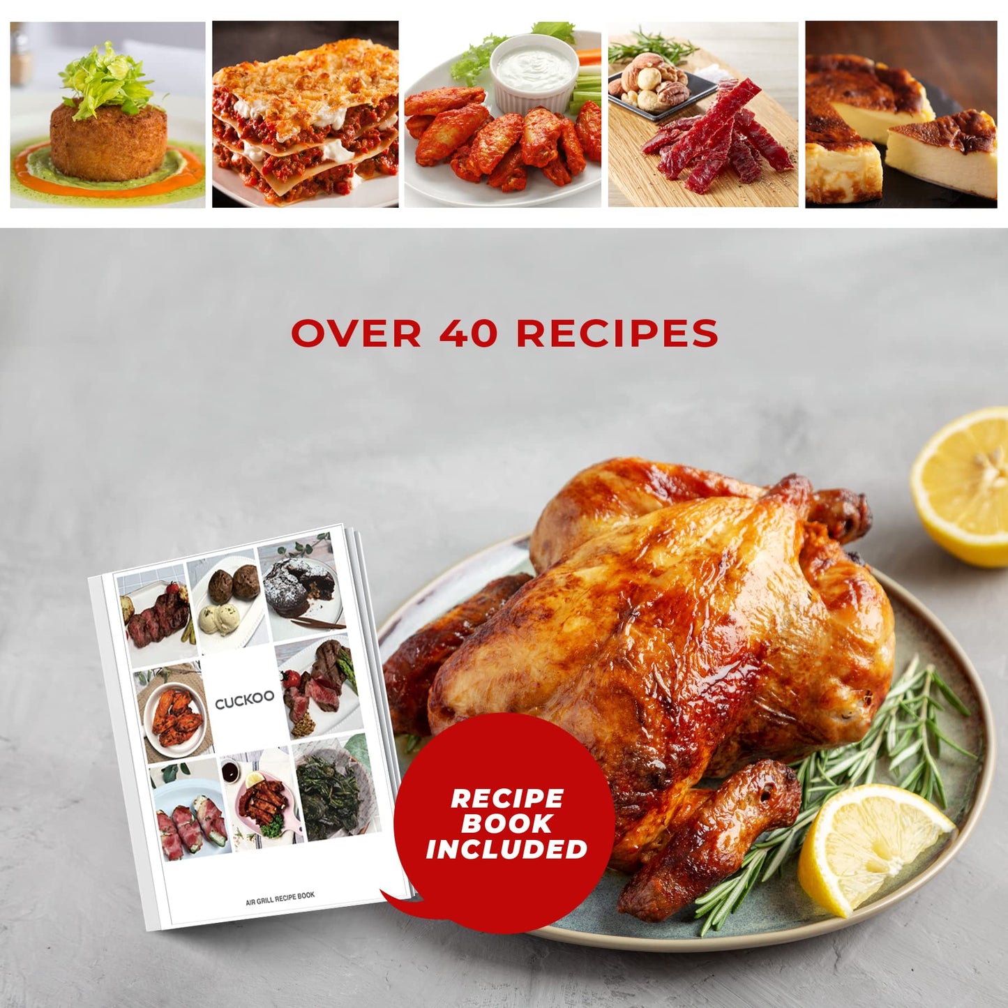 CUCKOO Air Grill with Recipe Book & Accessories