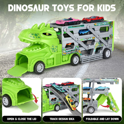 Dinosaur Car Toys with Race Track and Cars