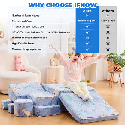 Modular Kids Play Couch - Convertible Foam Sofa
