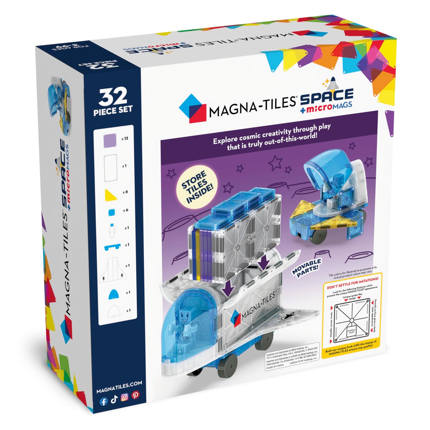 MAGNA-TILES 32-Piece Magnetic Building Set
