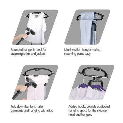 SALAV® Limited Edition Professional Series Dual Bar Garment Steamer with Foot Pedals, Stainless Steel Steam Plate, Retractable Power Cord, 1.8L (60.8 oz) Water Tank, 1500 watts, 60+mins of Steam