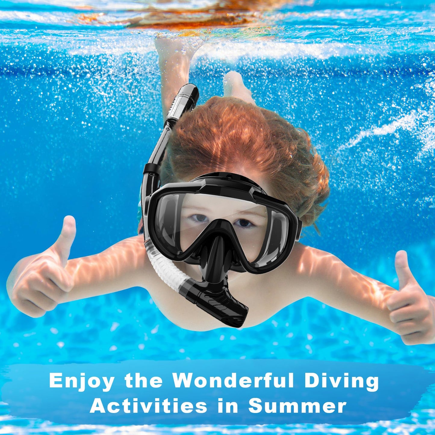 Kids Snorkel Set with Anti-Fog Glass Lens