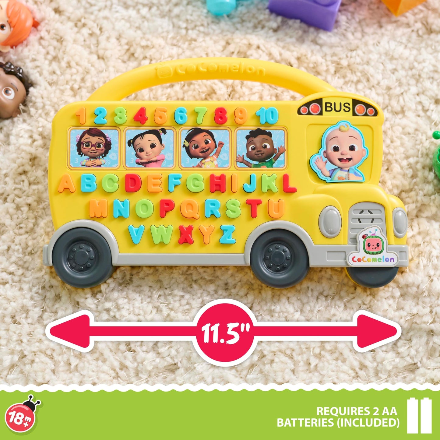 Cocomelon Learning Bus with 85 Phrases for Kids