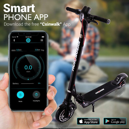Hurtle Folding Electric Scooter for Adults-300W Brushless Motor Foldable Commuter Scooter w/8.5 Inch Pneumatic Tires,3 Speed Up to 19MPH,18 Miles,Disc Brake&ABS,for Adult&Kids-Hurtle HURES18-M5, Black