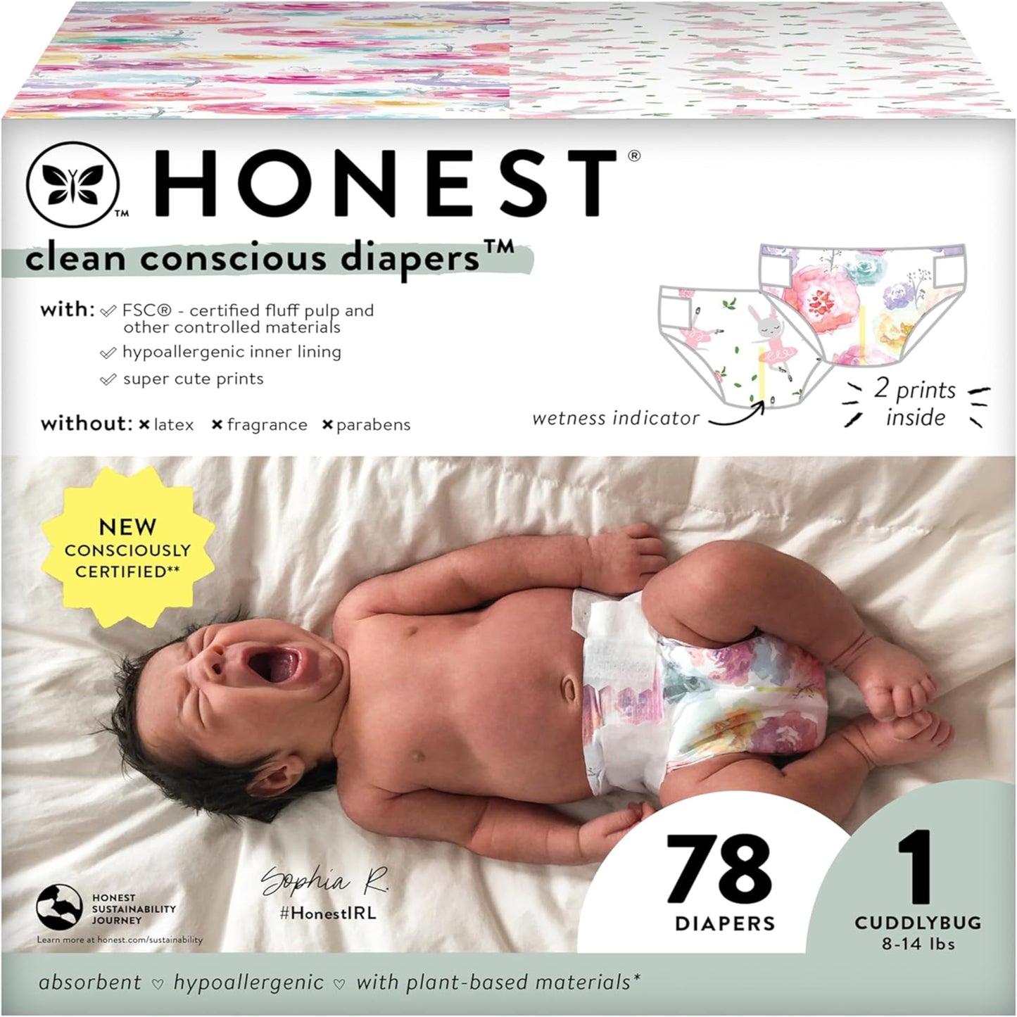 The Honest Company Hypoallergenic Diapers Size 1