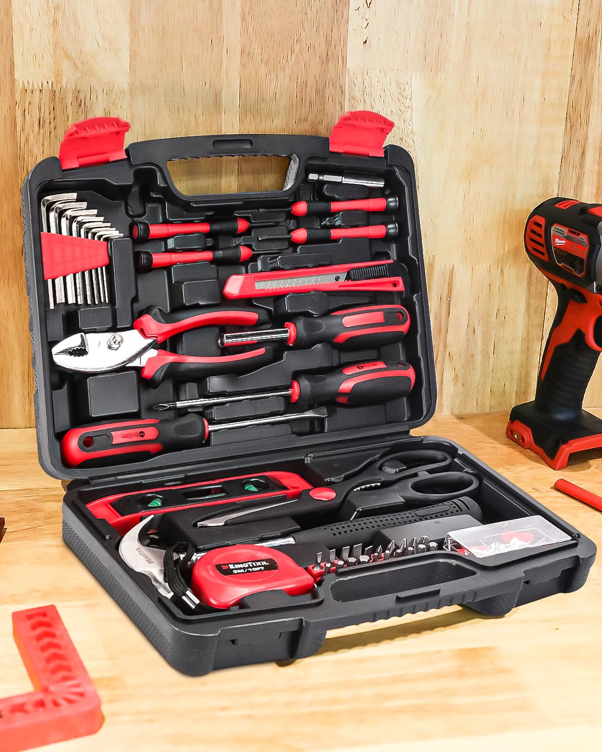 KingTool Home Repair Tool Kit - 149 Pieces Basic Home Repair Tool Set, General Mechanic Tool Set, General Household Tool Kit with Plastic Toolbox, Perfect for Homeowner, Office & College Repairs